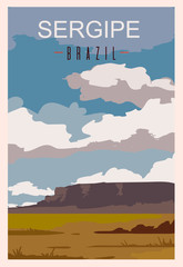 Naklejka na ściany i meble Sergipe retro poster. Sergipe travel illustration. States of Brazil