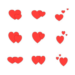 Vector icon set of valentines day. Love sign.