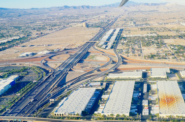 Las Vegas aerial view city landscape NV, USA