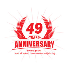 49 years logo design template. 49th anniversary vector and illustration.