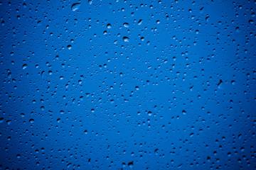 water drops on blue background