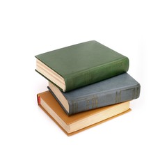 Stack of books isolated on white background	