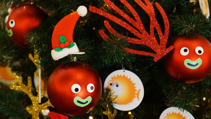 Christmas decorations on the Christmas tree.