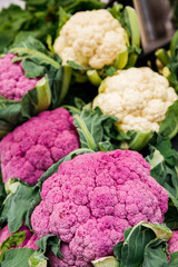 Fresh Cauliflower At The Market