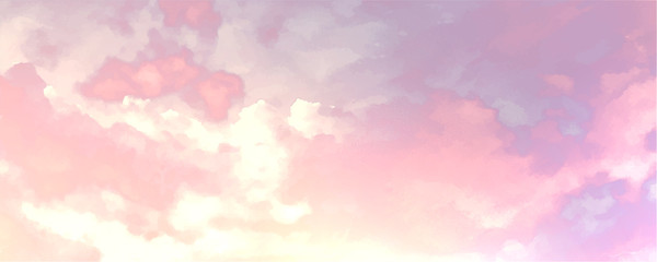Fototapeta Beatiful Sky with Clouds Artistic Background. Craft Painting Landscape obraz
