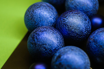 Classic blue Christmas balls texture. Classic blue