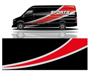 van car decal wrap design vector © Combo Wrap