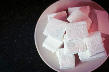 Marshmallows on a plate