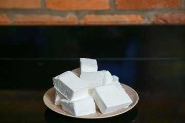 Marshmallows on a plate