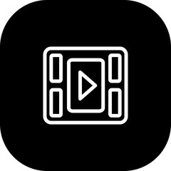 Video Player Button Icon With White Background