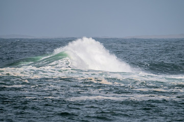 Rough atlantic ocean one day after storm Atiyah passed by on Dezember 08 2019.