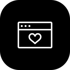 Heart Browser Icon With White Background