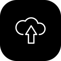 Uploading Cloud Icon With White Background