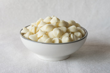 White Chocolate Chips in a Bowl