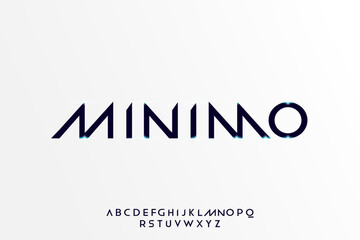 Minimo. Abstract technology futuristic alphabet font. digital space typography vector illustration design