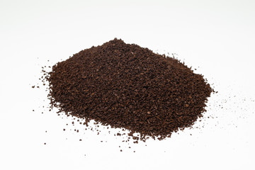 Ground Coffee on White