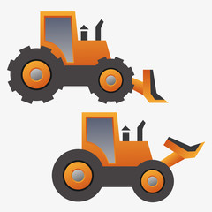 Vector cartoon illustration of an orange typewriter. Children's illustration.