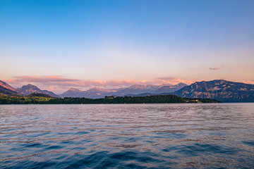 Fototapeta premium sunset over lake
