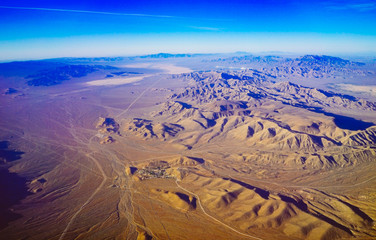 Aerial view of the Nevada desert, USA