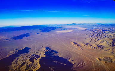 A birds-eye view of the grand Nevada desert, USA