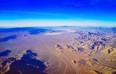 Aerial view of the Nevada desert, USA	