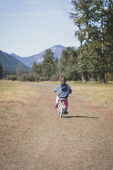 Girl Biking for the first time
