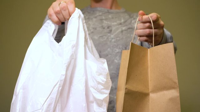 Comparing and choosing paper bag not plastic