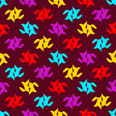 Seamless pattern with bright colorful geometric ornament.