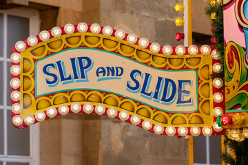 Slip and Slide Helterskelter Sign