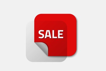 abstract sale square sticker with curved corner. advertising label design