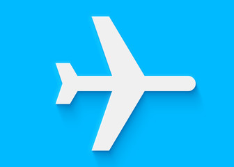 airplane icon on light blue background