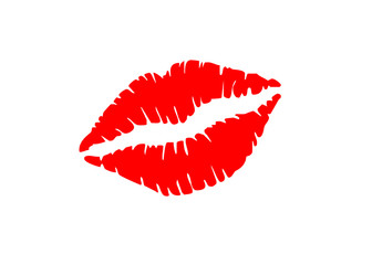 Obraz premium red lips on white