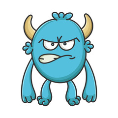 Angry Cartoon Furry Creature Monster