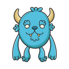 Happy Furry Cartoon Furry Creature Monster