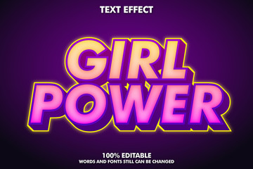 Girl power sticker, strong bold text effect