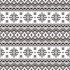 Seamless Ethnic Pattern in black and white color. Black White Tribal Aztec Pattern