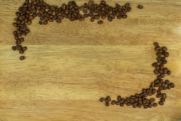 Coffee beans boarder on 