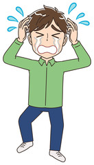 若い男性 マンガ コミカル イラスト