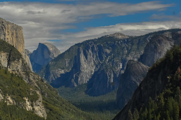 Beautiful view of the Yosemite landscapes in California