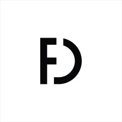 Initial letter FD abstract logo graphic design vector illustration. Symbol, icon, creative