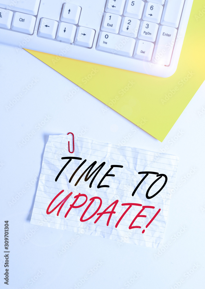 Canvas Prints text sign showing time to update. business photo showcasing this right moment to make something more