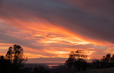 Sunset in the Sierra Foothills Overlooking the Central Valley and Lake Folsom