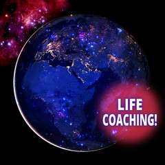 Text sign showing Life Coaching. Business photo text demonstrating employed to help showing attain their goals in career Elements of this image furnished by NASA