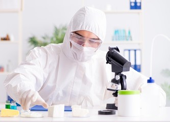 The food scientist testing new stuff in the lab
