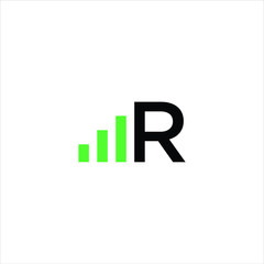 Initial letter R abstract logo with Financial investment chart logo design template. Marketing, sales and growth graphic design vector illustration. Symbol, icon, creative