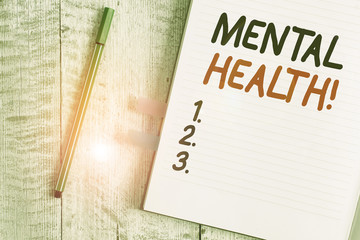 Word writing text Mental Health. Business photo showcasing demonstratings condition regard to their...