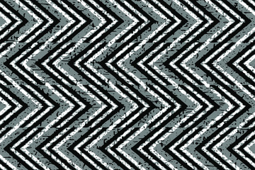 Full Seamless Zigzag Pattern. Monochrome Vector. Black and White Dress Fabric Print. Design for Textile and Home Decoration. 