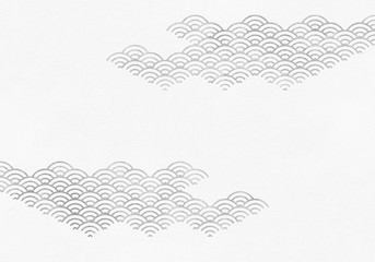 背景：青海波 波 海 伝統 模様 和風 和柄 図案 壁紙 素材 テクスチャー 灰 グレー ねずみ