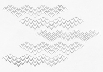 背景：青海波 波 海 伝統 模様 和風 和柄 図案 壁紙 素材 テクスチャー 灰 グレー ねずみ