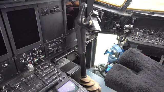 Military Aircraft Interior Instrument Panel Bottom To Top Panorama